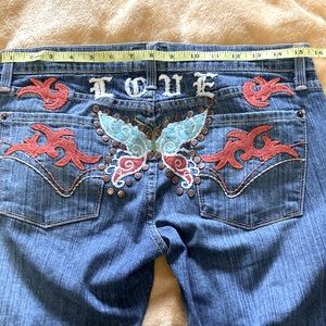 People for Peace studded embroidered jeans